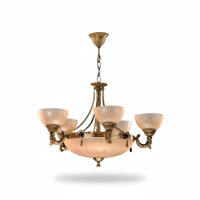 Kronšķiers griesti lampa lusters griestu lampa stikls zelts bēšs