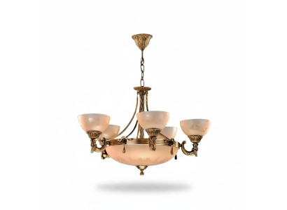 Kronšķiers griesti lampa lusters griestu lampa stikls zelts bēšs