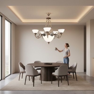 Gaismas lampas Gaismeklis Kronšteins Lampa Stikls Māksla Balts