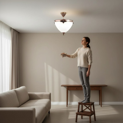Kronšteinu griestu lampa griestu lampa lustra stikls māksla balti
