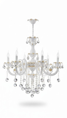 Luksusa vainags griesti lampa lustra griestu lampa baltā kristāla.