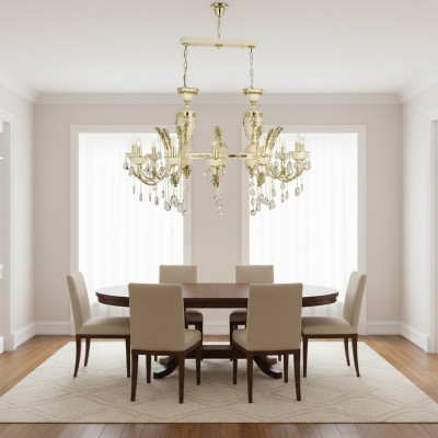 Lampa griestu lustrs luksusa lustrs griestu lampa kroņa lampa bēša kristāls