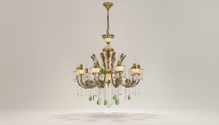 Luksusa lustra griestu lampa ar brūnu kristālu 80cm.