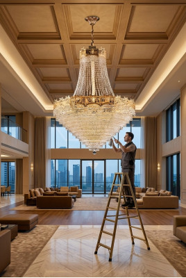 Luksusa griestu lustra gaismeklis griestu lampa goda kristāls 77x145