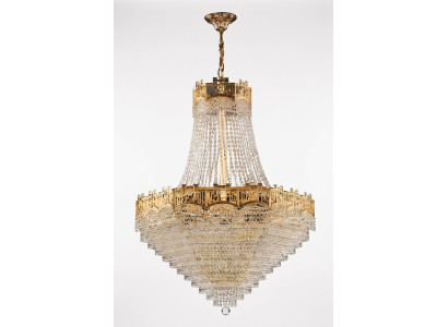 Luksusa griestu lustra gaismeklis griestu lampa goda kristāls 77x145