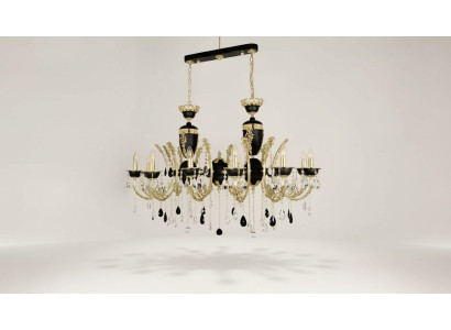 Gaismas lustra luksusa kronšteina griestu lampa kristāla melna lampa