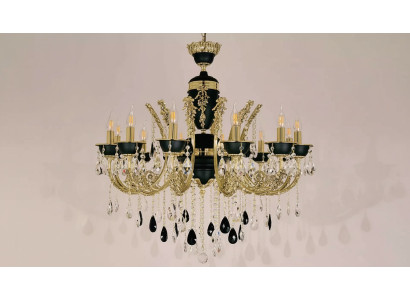 Lampa Kronšķeida griestu lampa Luksusa griestu lampa lustrs Kristāls Melns