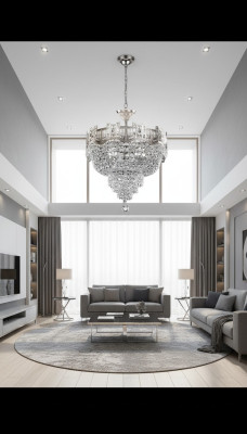 Debeszibenis luksusa kristāla lampa sudraba kristālu lampa