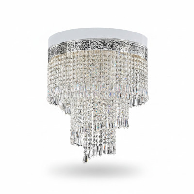 Lustra griestu lampa Sudraba skaitslampis Gaisma kristālu 40x70 lampa
