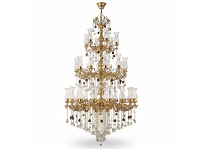 Luksusa griestu lampa zelta kronšleife griestu lampa kāroņa kristāls 130x280cm.