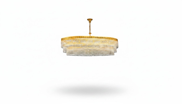 Luksusa lustrs griestu lampa Zelta kronšķēde Griestu lampa ar kristāliem Māksla