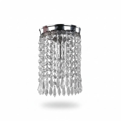 Lustra griestu lampa tornis sudrabs griestu lampa kreslins kristāls
