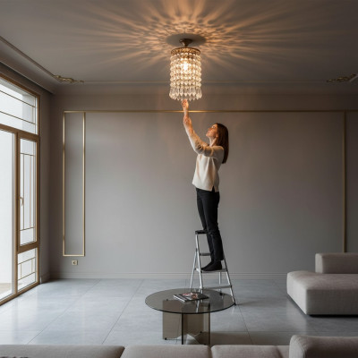 Lampa griestu lampa kroņa lampa zelta griestu lampa krietālis