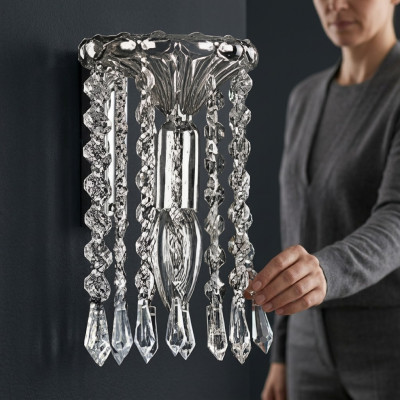 Gaisma griestiem Gaisma ķermeņa Gaisma kronšteina Sudrabs Lusters Kristāls Lampa
