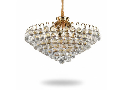 Gaiškrāsns luksusa zelta kronštelis griestu lampa krištāla māksla.