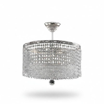 Apgrieztas griestu lampa Kristāla griestu lustrs Luksusa sudraba krons lustres