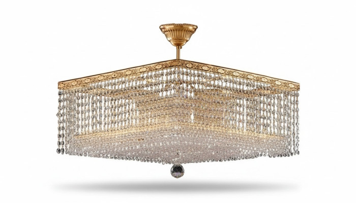 Luksusa žandelieris griestu lampa zelts krons kristāla māksla