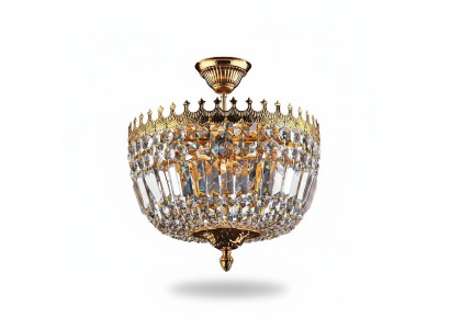Plīslamp Luxurious Gold Ceiling Lamp Chandelier Crystal Art