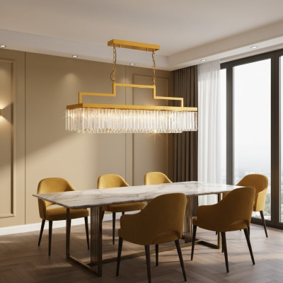 Luksusa kroņluktur griestu lukturis zelta griestu lampa šķiedra kristāla lampa