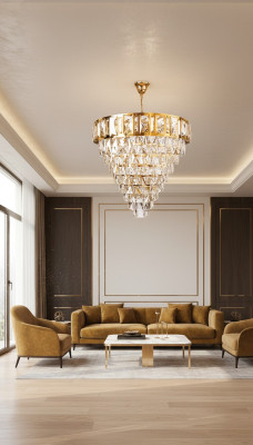 Lustra griesti gaismas luksusa zelta griestu lampa kristāla lustra 80x90cm
