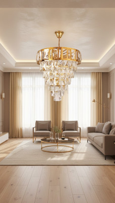 Gaismeklis griestiem Liustra Luksus zelts Griestu lampa Gaisma Kristāla lampa