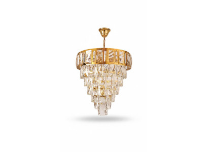 Gaismeklis griestiem Liustra Luksus zelts Griestu lampa Gaisma Kristāla lampa