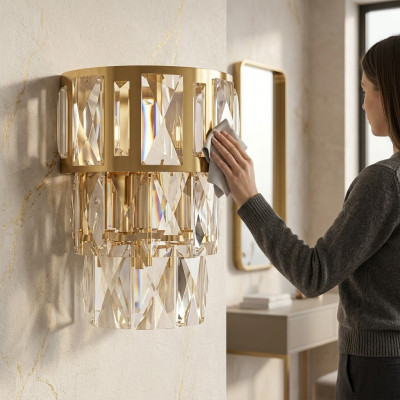 Sienas lampa Sienas lukturi Sienas lukturi Lustrs Sienas Lampas Kristāls Zelts