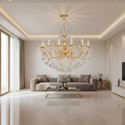 Gaismas ķermenis Regal Lux Zelts griestu lampa Krāsns Kristāla lampas