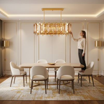 Gultņlampa Lustra Gultņlukturis Lampa Zelts Lustrs Kristāls