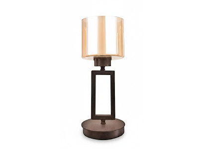 Galds lampa Lampa Spuldzes Stikls Zelts Lampas Galds Melns