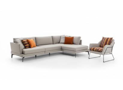 Sofa stūra dīvāna krēsls pelēks dīvāns moderns mēbeles stūra iekārtojums jauns