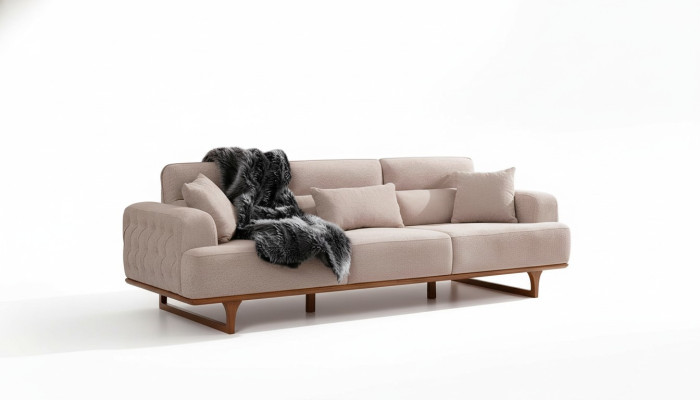 Beidzamais mīkstajsofa par trijvietīgu krēslu Luxus krēsls Beige Moderns mēbeles