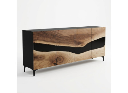 Epoxy resin sideboard chestnut brown living room wood dresser modern