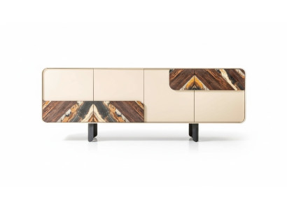 Sniedze Sideboard Kommode Beige koks Modern Mēbeļu skapis Dizains
