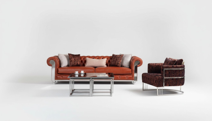 Chesterfield mākslīgās ādas trīsvietīga dīvāngarnitūra brūnā dīvāngarnitūra dīvānlūžos