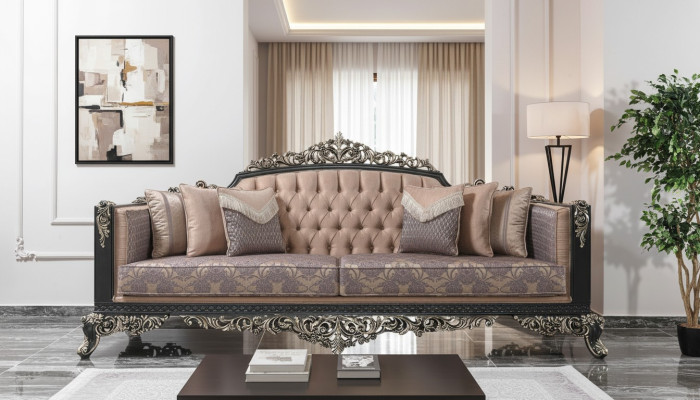 Trijvietīga sofa 3-vietīga mīkstā noapaļošanās dīvāns auduma dīvāns bez krāsas Sofa Kanapa.