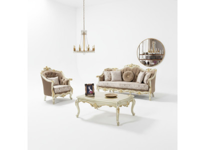 Dīvāns Sofa Set Trīsvietīgs Krēsls Dīvāns Komplekts Beža mīkstais dīvāns