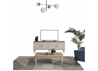 TV stendu skapis RTV Lowboard Dzīvojamais Griestu Griesti Koks Sideboard Moderns