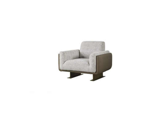 Sofas komplekts ar vienu trīsvietīgu un vienu vienvietīgu mēbeli pelēkā krāsā, dizaina grupa.