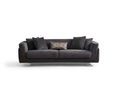 Trijvietīga dīvāna sofa 3 vietās pelēkā krāsā auduma auduma dīvāns mīkstais dīvāns dizains