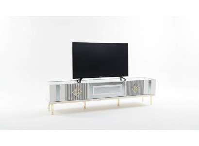 Sideboard RTV Lowboard TV stends koks baltā dzīvojamā istaba galda skapis
