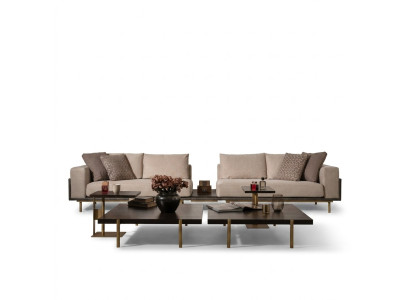Divvietvietīga dīvāna 4-vietīgais auduma dīvāns beige moderns galds jauns