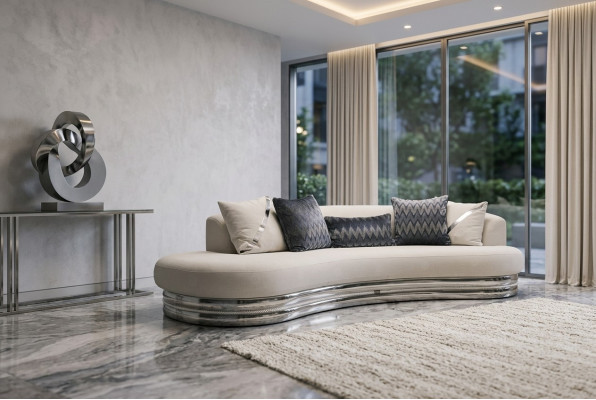 Trijvietīga dīvāns Ar Stoffsofa Polster Weiß Modern Loveseat Sitzer Sofa 3