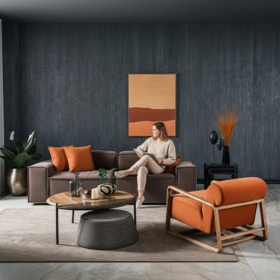 Sofas komplektē auduma gultas dīvāns trīsvietīgs krēsls pelēks dīvāns komplektā