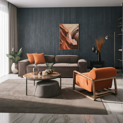 Sofas komplektē auduma gultas dīvāns trīsvietīgs krēsls pelēks dīvāns komplektā