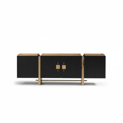 Anrichte Sideboard Skapis Komode Koks Melns Moderns Dizains Zelts