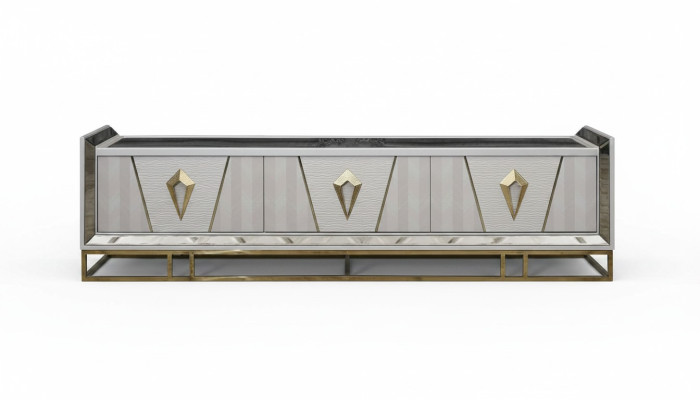 Sideboard RTV Lowboard TV standa Holz Pelēka dzīvojamā istaba galds Moderns