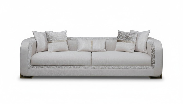 Trīsvietīgā sofa 3 sēdvietām Pelēka mīkstais dīvāns Auduma dīvāns Modernie dīvāni