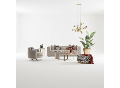 Sofas komplekts ar četrām vietām, krēsls, auduma dīvāns, mīksts dīvāns, pelēks komplekts 3 gab.