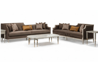 Sofa komplekts ar četrām sēdvietām 4 sēdvietu galds auduma sofa mīkstā sofa brūnā krāsā